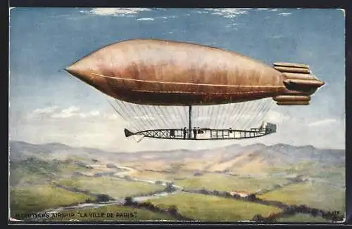 AK M. Deutsch`s Airship La Ville de Paris, Zeppelin