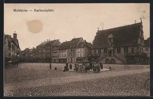 AK Molsheim, Blick auf den Rathausplatz