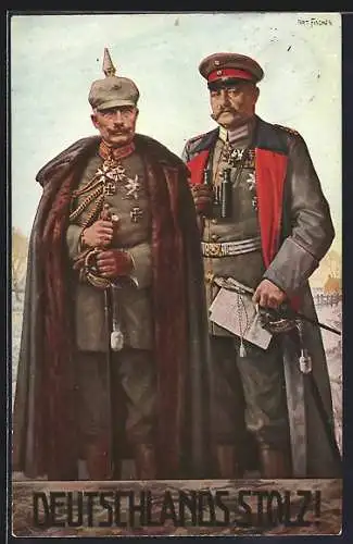 AK Generalfeldmarschall von Hindenburg und Kaiser Wilhelm II., Deutschlands Stolz!