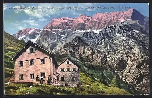 AK Purtschellerhaus, Berghütte der A. V. S. Sonneberg mit Hohem Göll