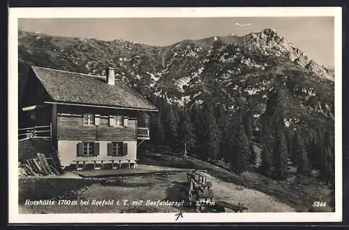 AK Rosshütte, Berghütte bei Seefeld i. T. mit Seefelderspitze