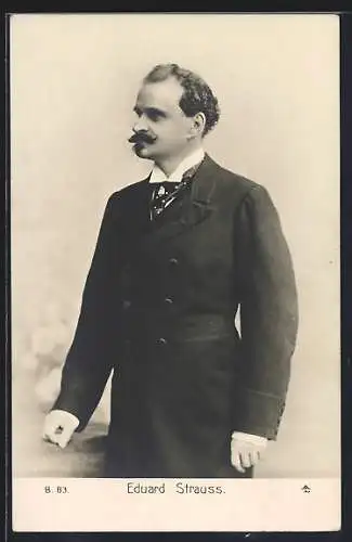AK Komponist Eduard Strauss im Mantel