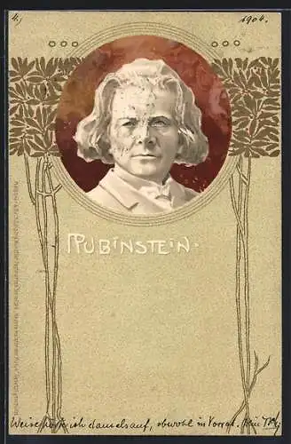 AK Portrait von Anton Rubinstein, Komponist