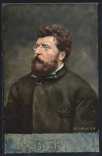 Künstler-AK Komponist Georges Bizet im Portrait