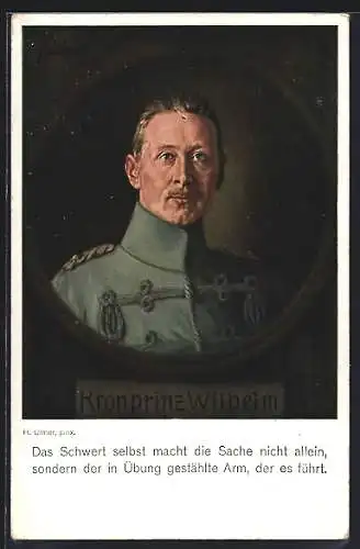 Künstler-AK H. Ulmer: Kronprinz Wilhelm von Preussen in Husarenuniform