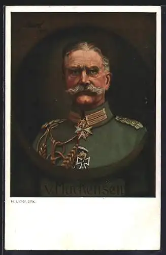 AK Portrait Genral von Mackensen in Uniform mit Pour le Merite