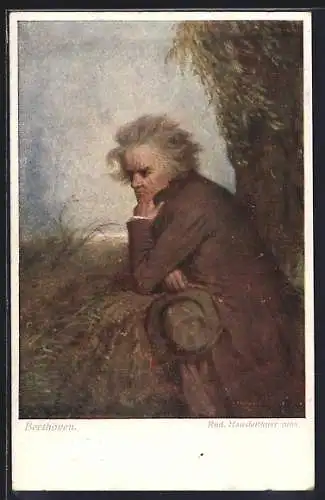 AK Komponist Beethoven mit Hut in der Hand