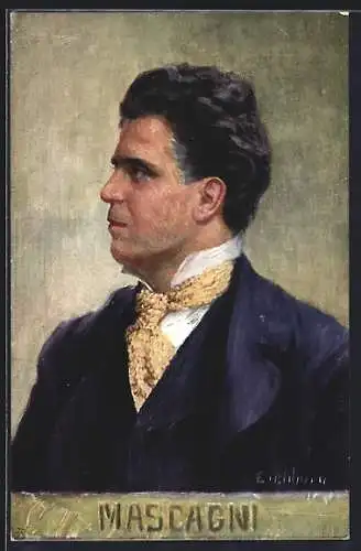 Künstler-AK Portrait Pietro Mascagni