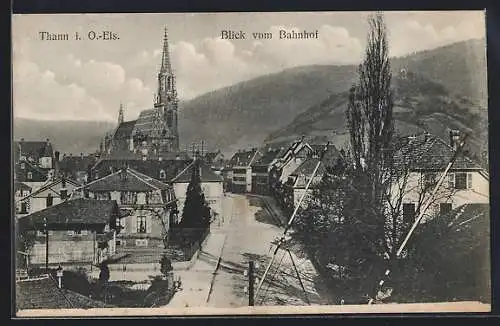 AK Thann i. O.-Els., Blick vom Bahnhof
