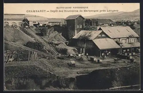 AK Chambaret, Dépôt des Houillères de Marsanges, près Langeac, Kohle