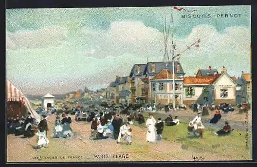 Lithographie Paris, Kekse, La Plage, Biscuits Pernot