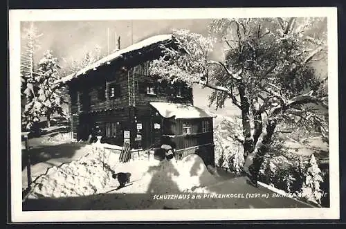 AK Pinkenkogel-Schutzhaus, Berghütte im Winter