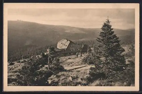 AK Hampelbaude, Berghütte mit weitem Ausblick