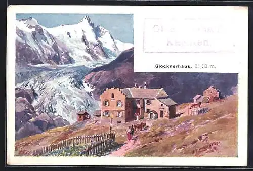 Künstler-AK Edward Theodore Compton: Glocknerhaus, Alpenpanorama, Um 1900