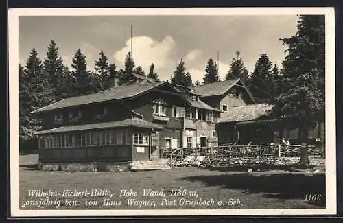 AK Hohe Wand, Wilhelm-Eichert-Hütte, ganzjährig bew. von H.Wagner