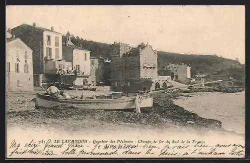 AK le Lavandou, Quartier des Pecheurs, Chemin de fer du Sud de la France, Ligne du Littoral