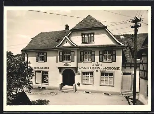 AK Au im Murgtal, Gasthaus und Bäckerei zur Krone, Bes. J. Grossmann