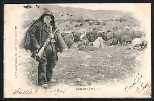 AK Berger Corse, Schäfer mit Schafherde