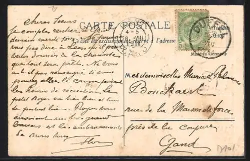 AK Frankreich, Briefmarken und Wappen mit Fahnen