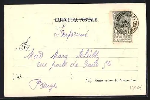 AK Italien, Briefmarken mit Wappen