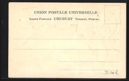 AK Uruguay, Wappen & versch. Briefmarken