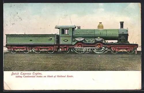 AK Dutch Express Engine taking Continental trains on Hook of Holland Route, Eisenbahn