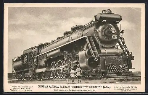 AK Canadian National Railway Northern Type Locomotive 4-8-4