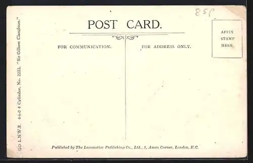 AK Englische Eisenbahn, Lokomotive Sir Gilbert Claughton der L. N. W. R.