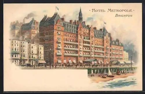 Künstler-AK Brighton, Hotel Metropole