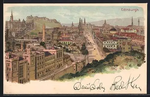 Lithographie Edinbourgh, Panorama