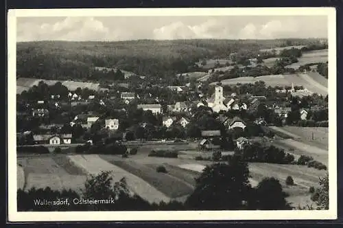 AK Bad Waltersdorf /Oststeiermark, Ortsansicht aus der Vogelschau