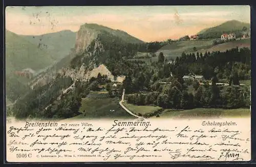 AK Semmering, Erholungsheim, Breitenstein mit neuen Villen