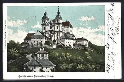 AK Sonntagberg, Blick zur Basilika