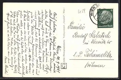 AK Wien, Schwarzenbergplatz mit Strassenbahn