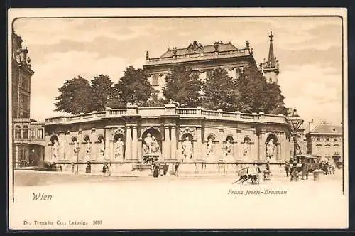 AK Wien, Albrechtsplatz, Franz-Josefs-Brunnen