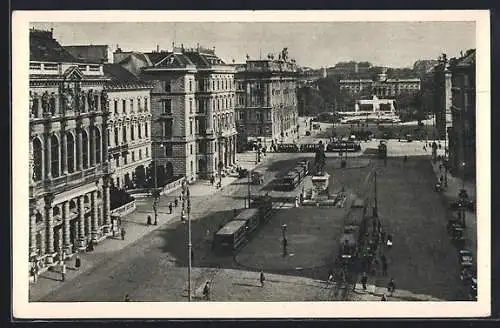 AK Wien, Schwarzenbergplatz mit Strassenbahn