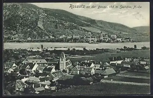 AK Rossatz an der Donau, Ortsansicht am Fluss