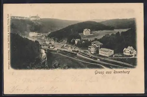 AK Rosenburg, Gesamtansicht mit Bahnhof