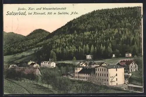 AK Kleinzell /N. Oe., Ortsansicht mit Bade-, Kur- und Wasserheilanstalt Salzerbad