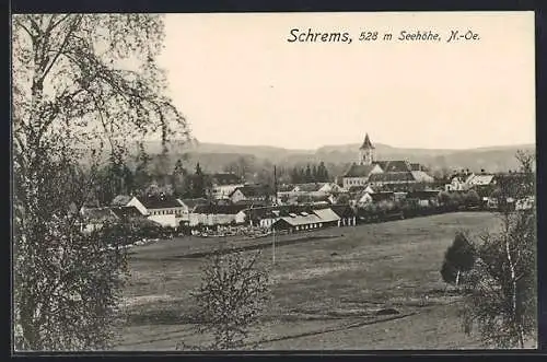 AK Schrems /N.-Oe., Ortsansicht mit Kirche