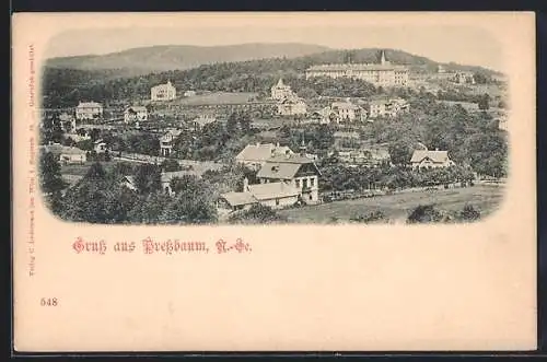 AK Pressbaum /N.-Oe., Ortsansicht in der Hügellandschaft