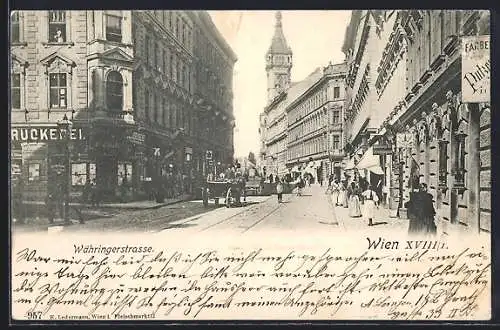 AK Wien, Buchdruckerei Strauss an der Währingerstrasse