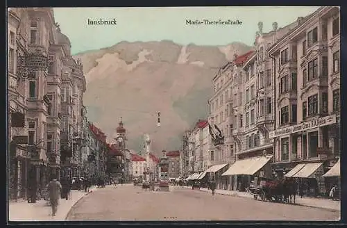 AK Innsbruck, Klavierhandlung Johann Gross & A. Reiss in der Maria.Theresienstrasse