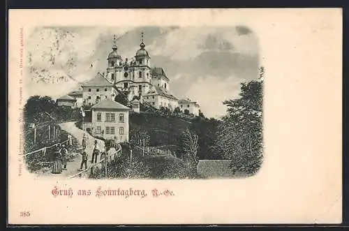 AK Sonntagberg /N.-Oe., Blick zur Wallfahrtskirche