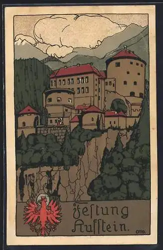 Steindruck-AK Kufstein, Festung