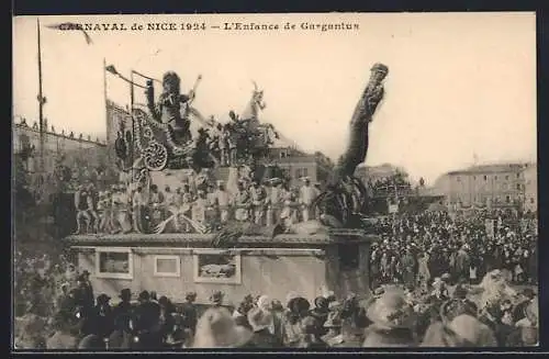 AK Nice, Carnaval 1924, L`Enfance de Gargantua