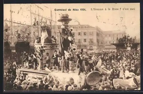 AK Nice, Carnaval 1924, L`Homme à la Rose