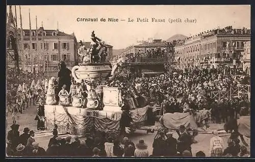 AK Nice, Carnaval, Le Petit Faust, petit char