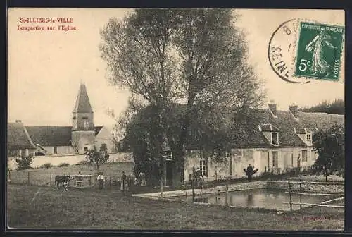 AK St-Illiers-la-Ville, Perspective sur l'Eglise