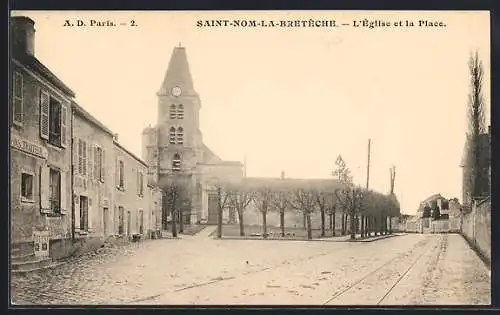 AK Saint-Nom-la-Breteche, L`Église et la Place